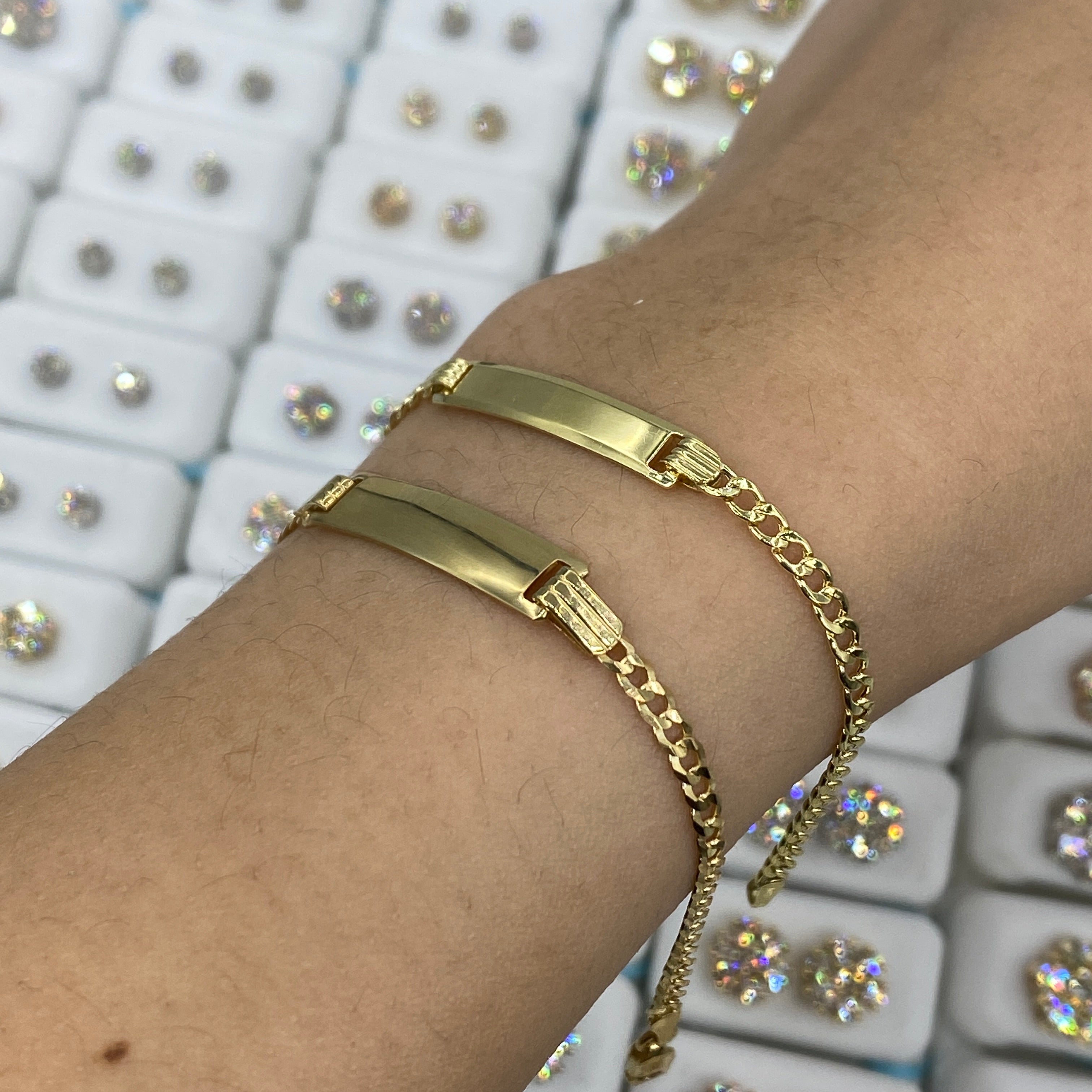 10K Gold Bangle with Diamond Accent | Hug Jewelers
